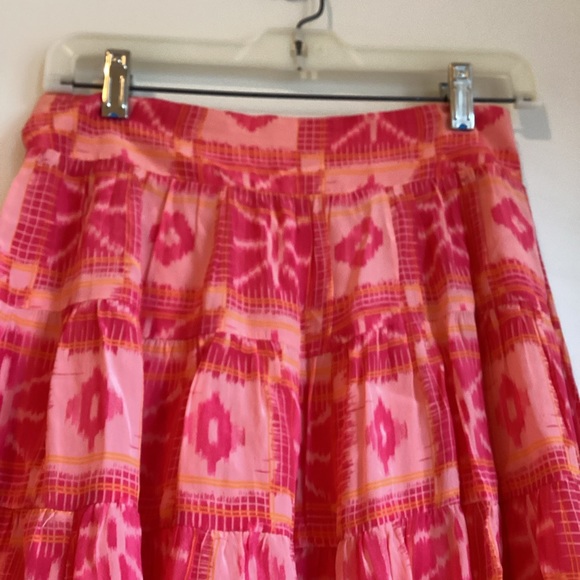 Anthropologie Danielle Duer Tiered Mini Skirt Womens Small Tangerine Fairycore - Picture 3 of 14